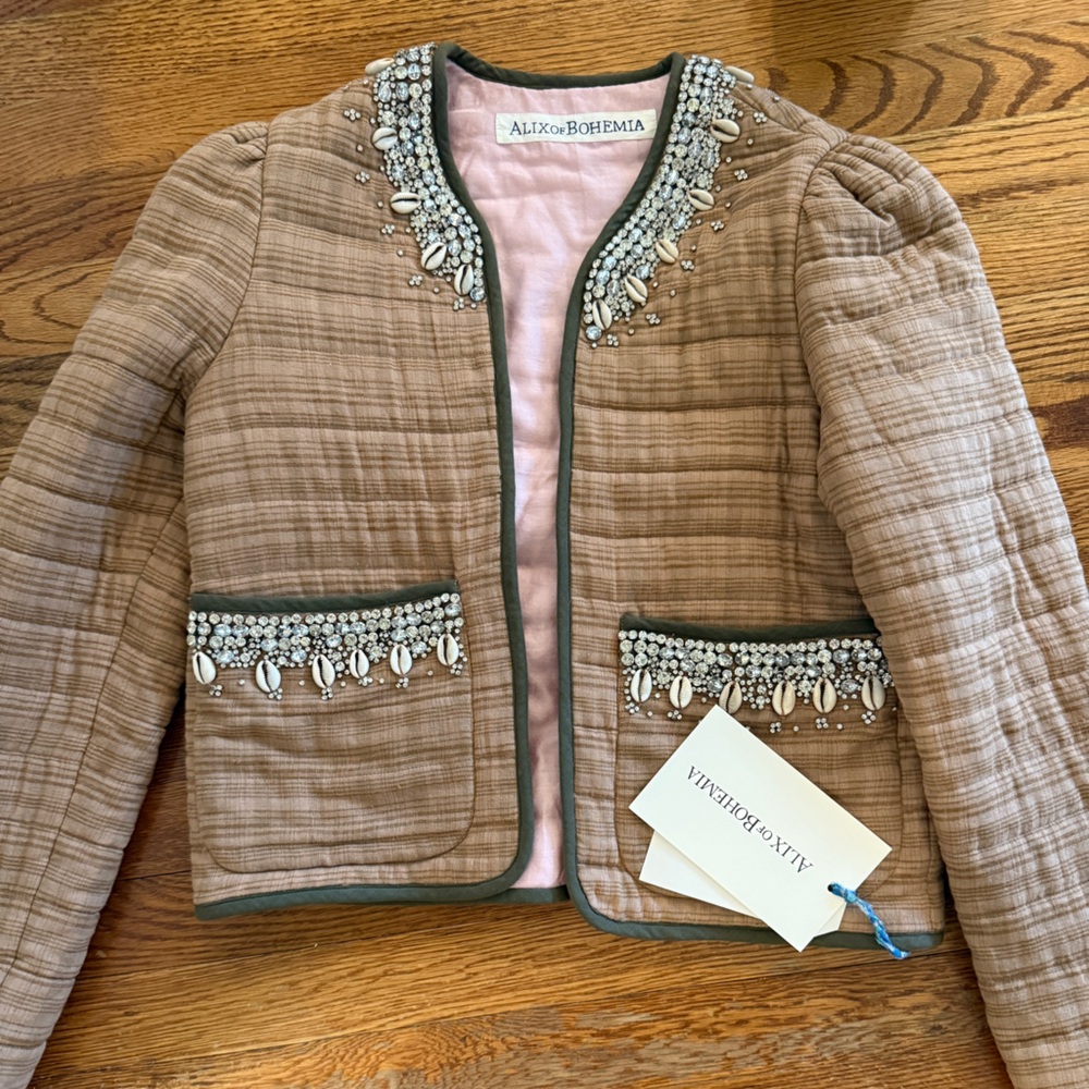 Alix of Bohemia Pasha Shell and gem jacket  Embellished Jacket
